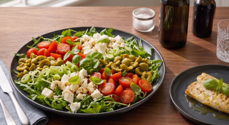 Fetta, Rocket, Cherry Tomato & Nonna’s Crushed Olive Salad